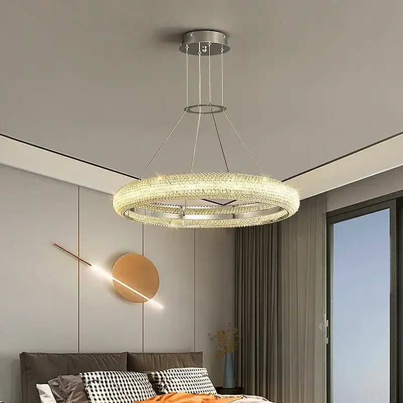 DecorBites™ Crystal Chandelier Chrome Light LED Ceiling Lights for Modern Luxury Décor