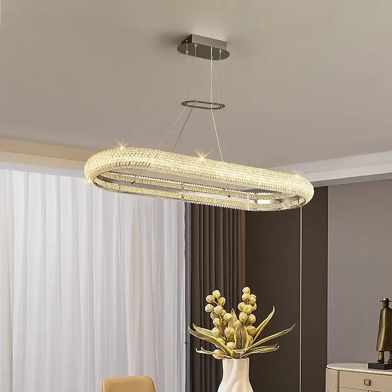 DecorBites™ Crystal Chandelier Chrome Light LED Ceiling Lights for Modern Luxury Décor