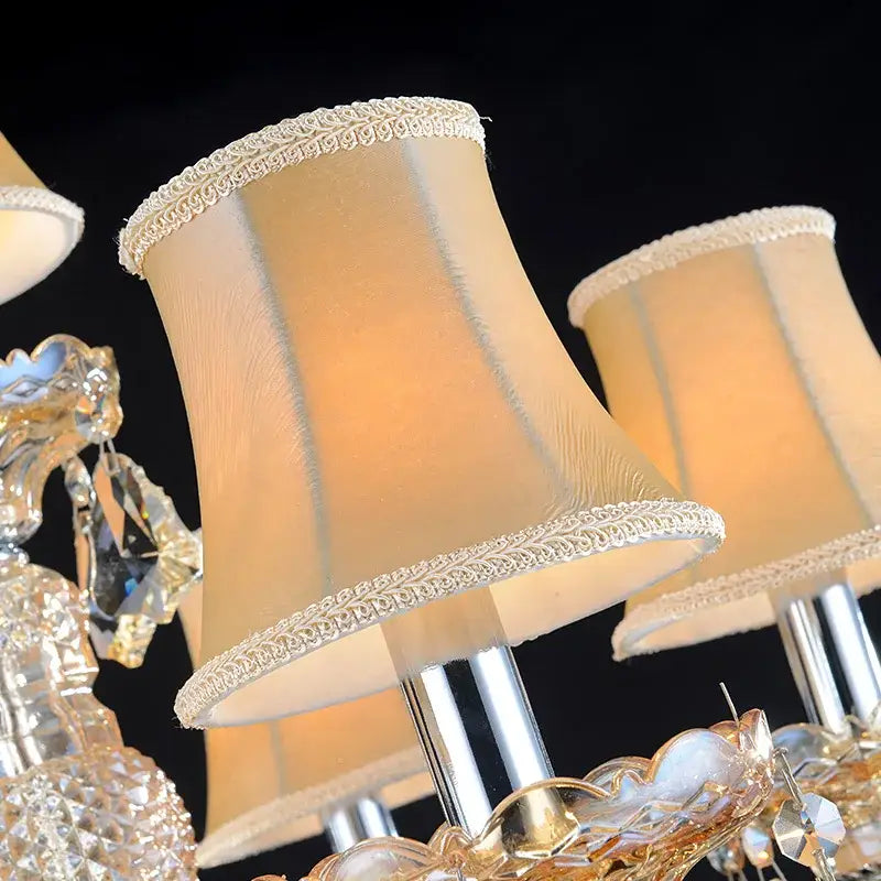 Peach crystal chandelier floor lamp for living room decor