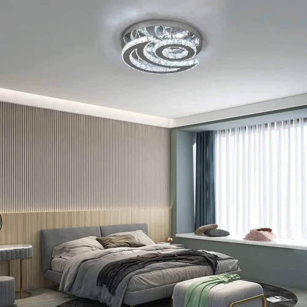 Modern chrome decorbites crystal chandelier living room ceiling light
