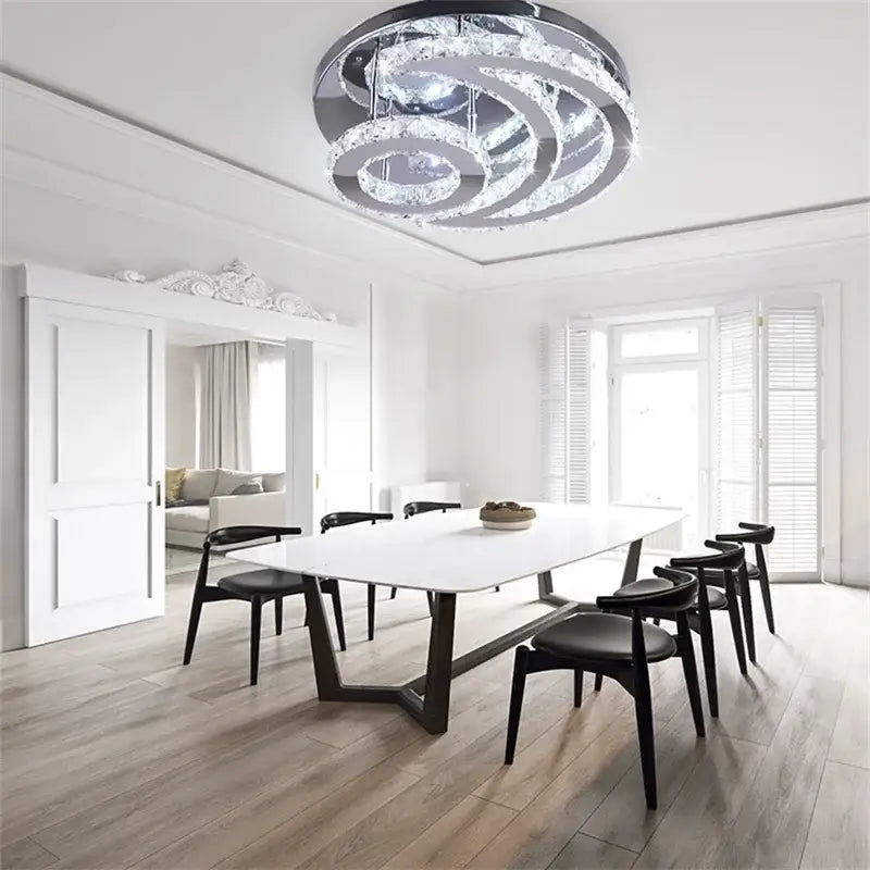 Modern chrome decorbites crystal chandelier living room ceiling light