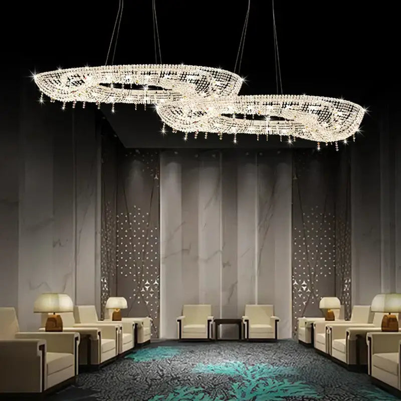 Luxury crystal chandelier luminaire living room pendant lighting