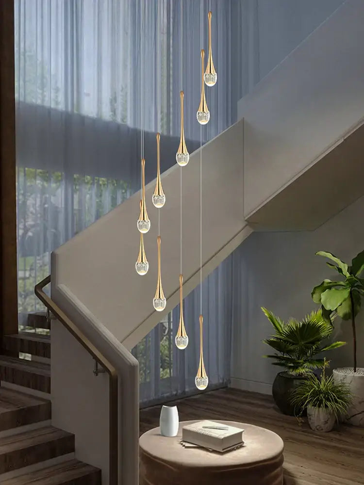 Modern gold decorbites crystal chandelier for living room staircase