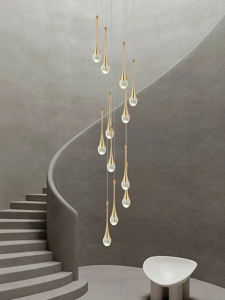 Modern gold decorbites crystal chandelier for living room staircase