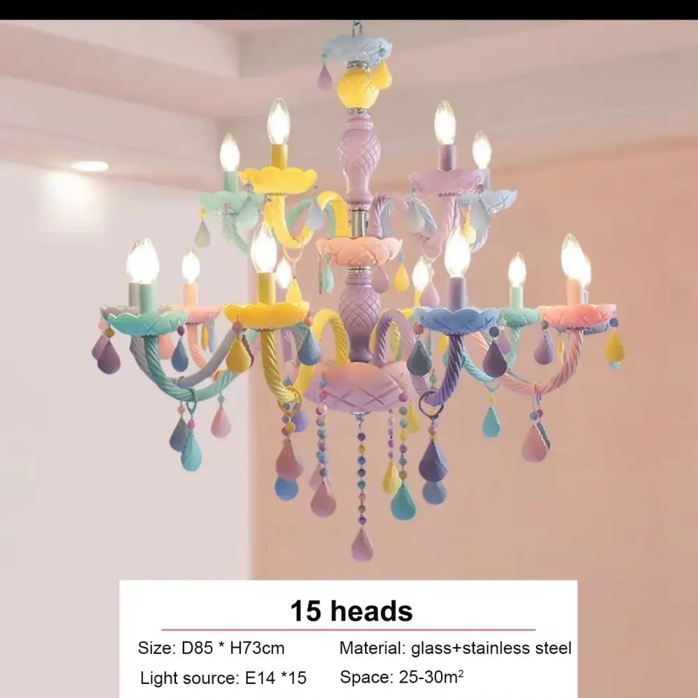Modern macaron color decorbites crystal chandelier children room