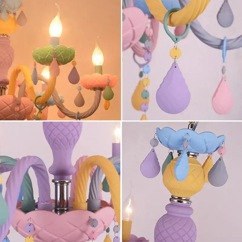 Modern macaron color decorbites crystal chandelier children room