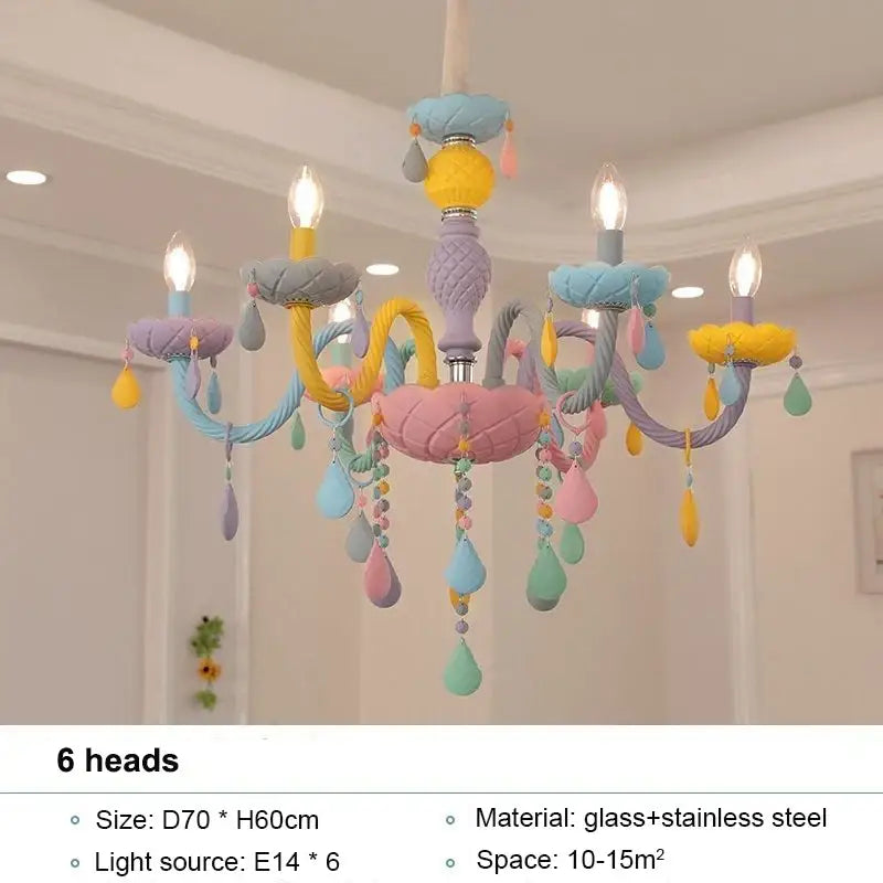 Modern macaron color decorbites crystal chandelier children room