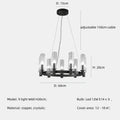 Modern black crystal chandelier pendant lights living room glass