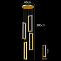 Modern golden crystal chandelier stair pendant living room led light