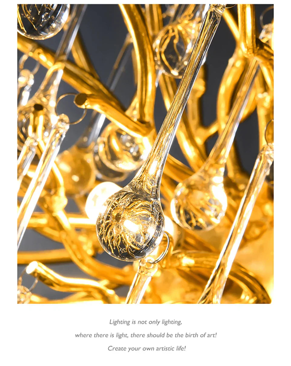 DecorBites™ Crystal Chandelier with Raindrop Crystals