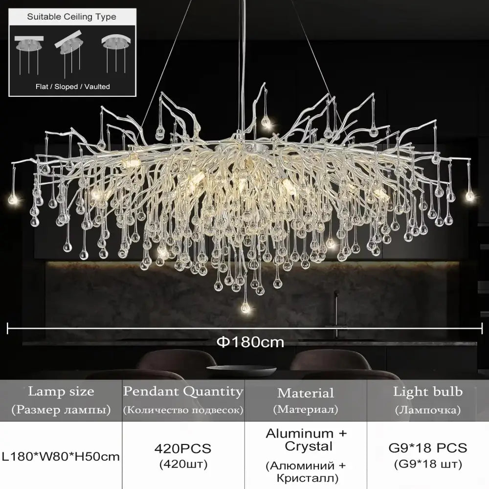 DecorBites™ Crystal Chandelier with Raindrop Crystals