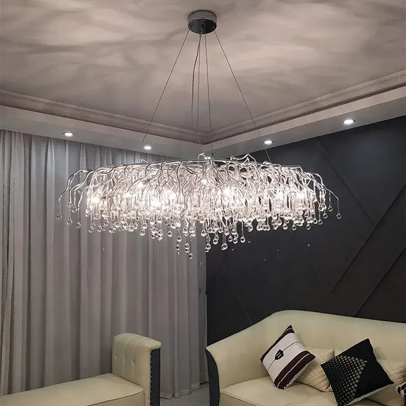 DecorBites™ Crystal Chandelier with Raindrop Crystals