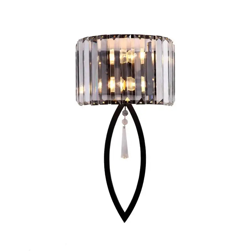 Decorbites crystal led black wall lamp with droplet for bedroom
