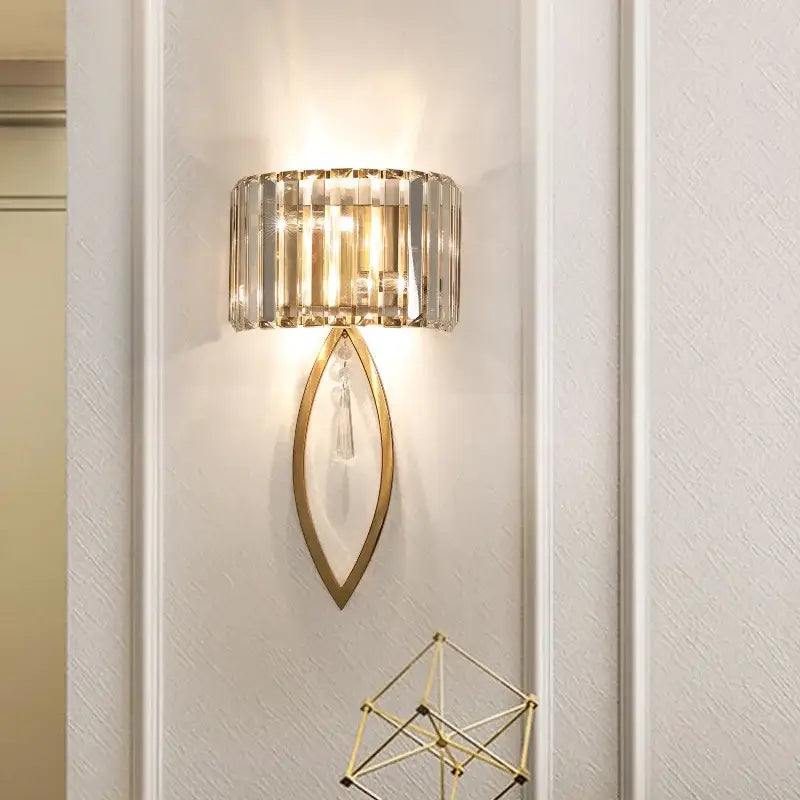 Decorbites crystal led black wall lamp with droplet for bedroom