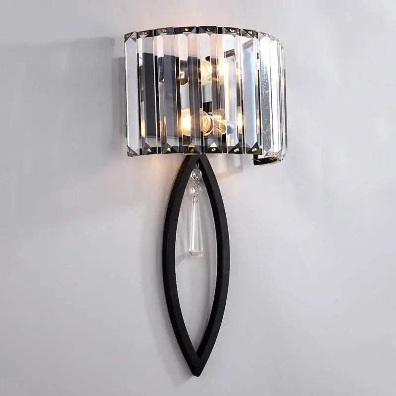 Decorbites crystal led black wall lamp with droplet for bedroom