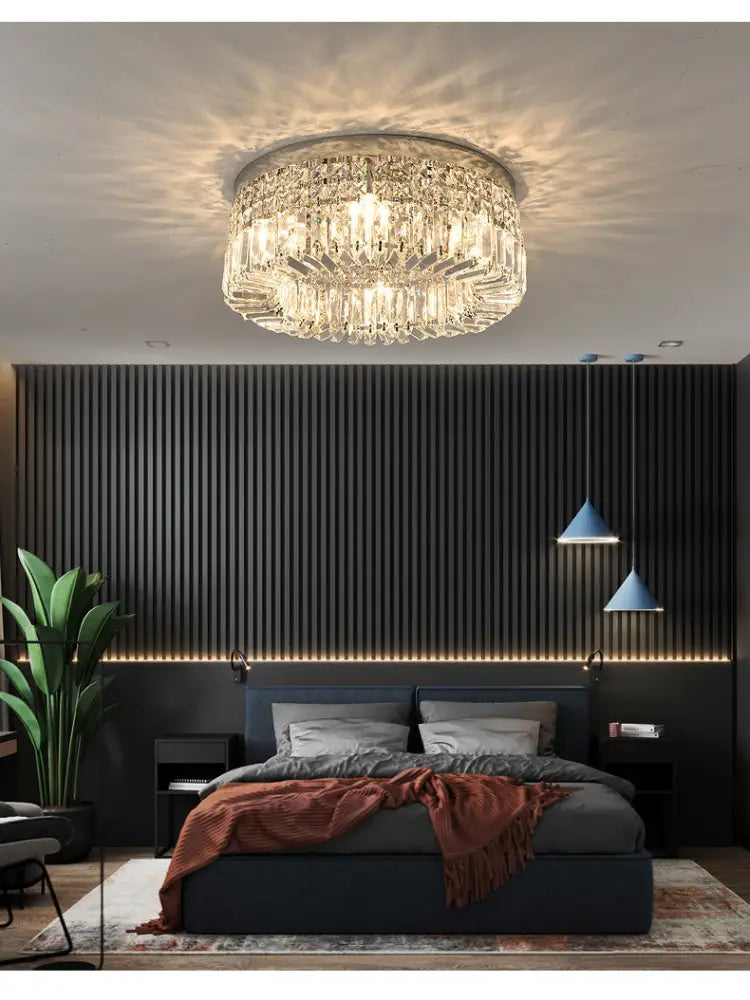DecorBites™ Crystal LED Chandelier Ceiling Light - Gold