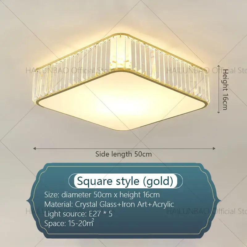 DecorBites™ Crystal Light: Modern Restaurant Hotel Ceiling Light for Living Room