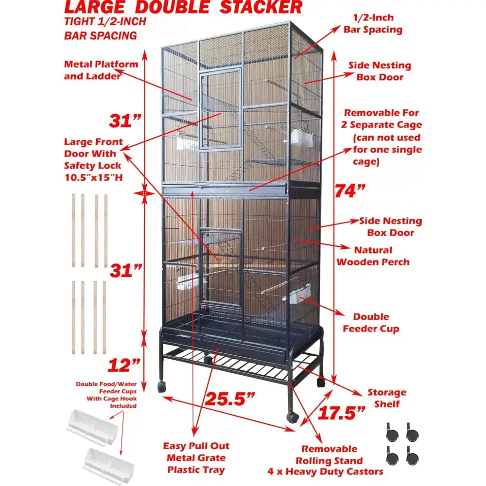 DecorBites™ Dual Breeding Flight Cage for Parrots