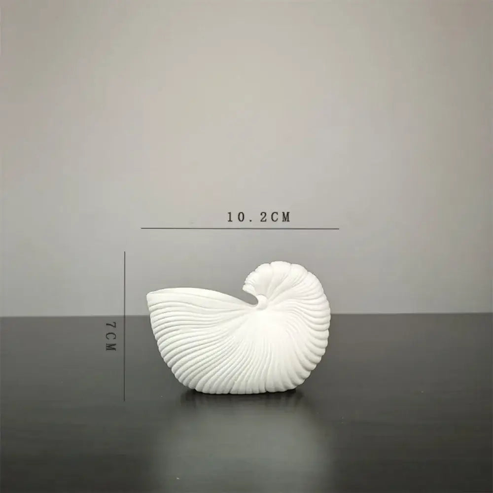 DecorBites™ Elegant Ceramic Vase with Shell Design