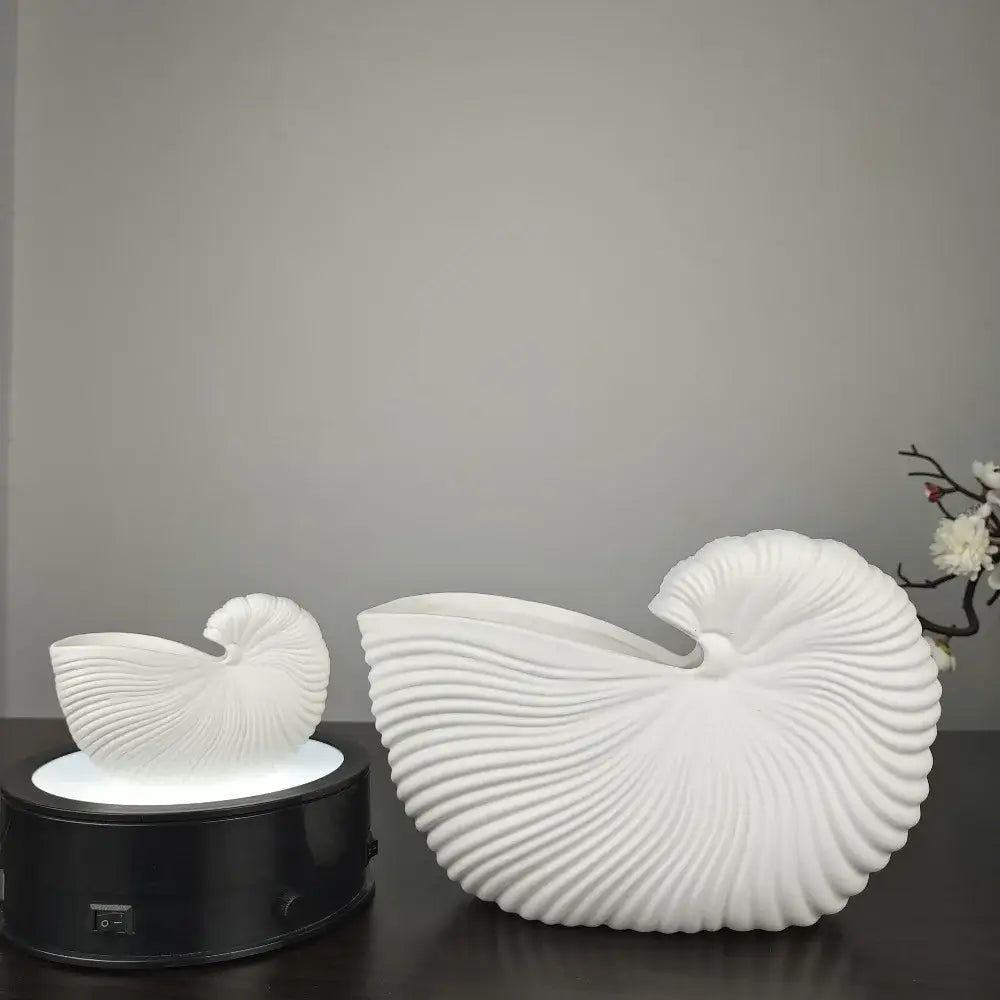 DecorBites™ Elegant Ceramic Vase with Shell Design