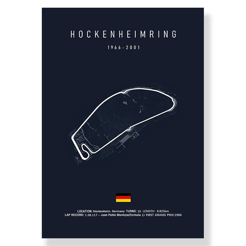 DecorBites™ F1 Race Track Circuit Canvas Wall Art