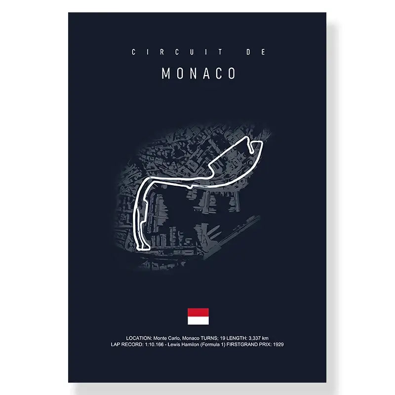 Monaco racing track canvas wall art blue cityscape living room