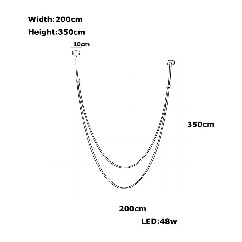 Modern flexible leather belt led chandelier living room pendant light