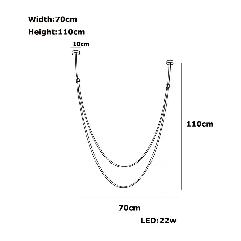 Modern flexible leather belt led chandelier living room pendant light