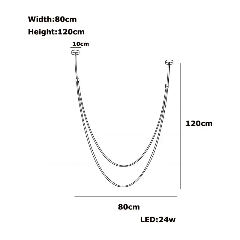 Modern flexible leather belt led chandelier living room pendant light