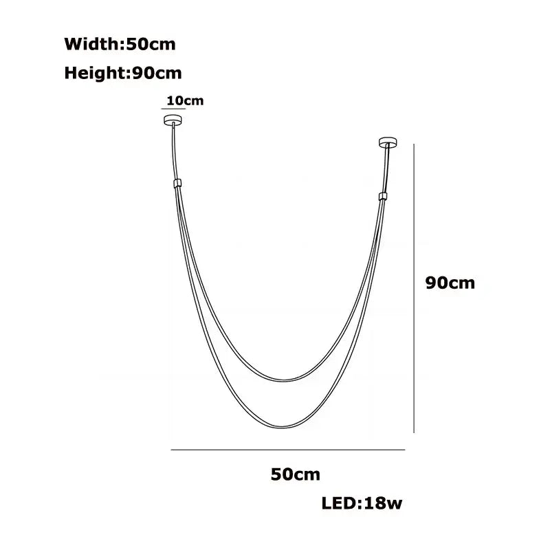 Modern flexible leather belt led chandelier living room pendant light