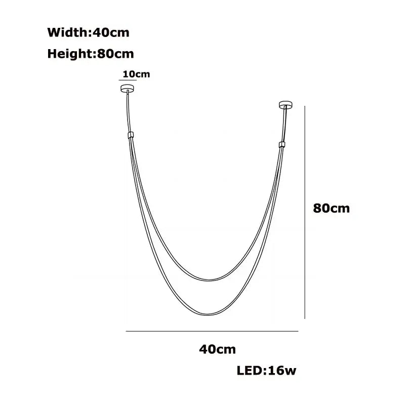 Modern flexible leather belt led chandelier living room pendant light