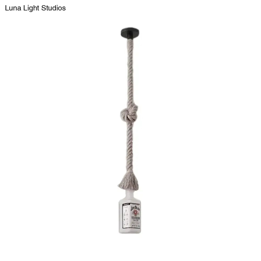 DecorBites™ Frosted White Glass Island Lamp - Loft Style, Black Wine Bottle Design - Perfect for Restaurants, Ceiling Suspension Lighting