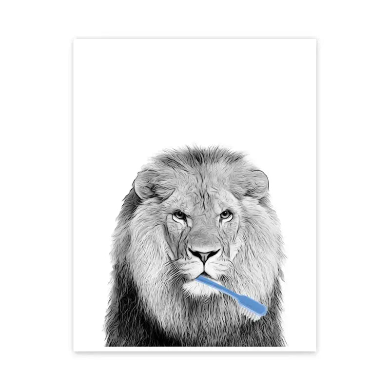 DecorBites™ Funny Animal Bathroom Canvas Wall Art