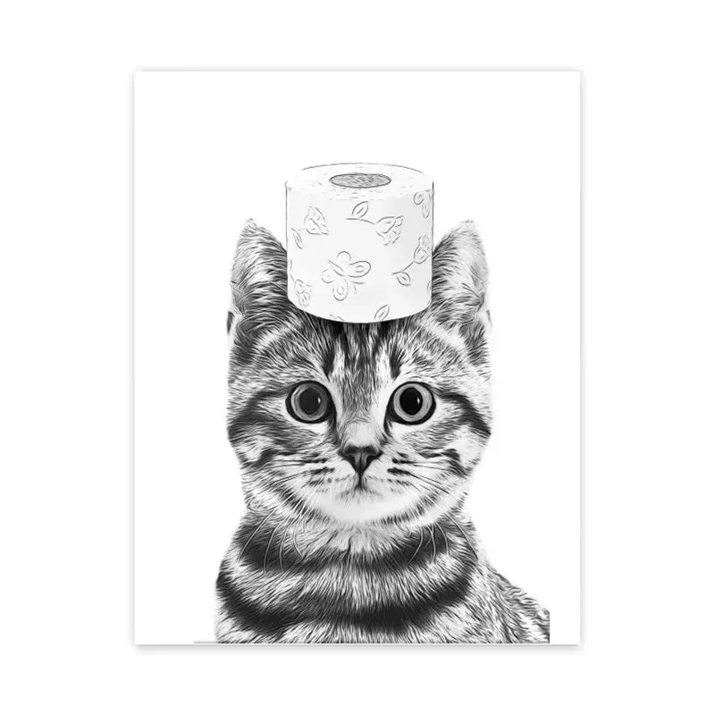 DecorBites™ Funny Animal Bathroom Poster Canvas Wall Art