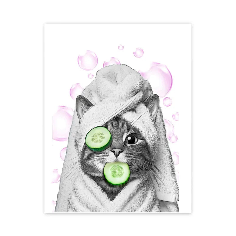 DecorBites™ Funny Animal Bathroom Poster Wall Art