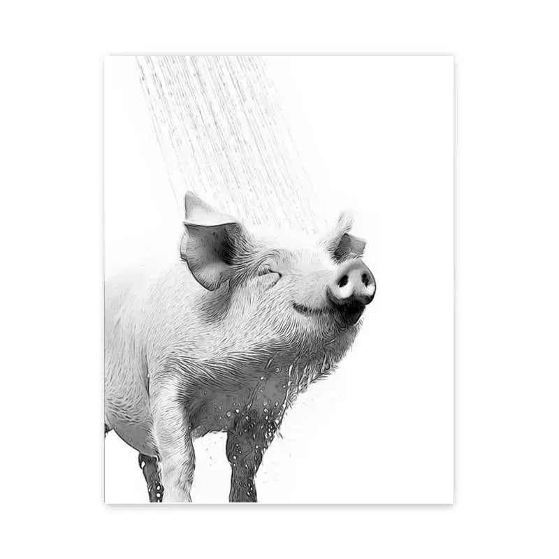 DecorBites™ Funny Animal Bathroom Poster Wall Art