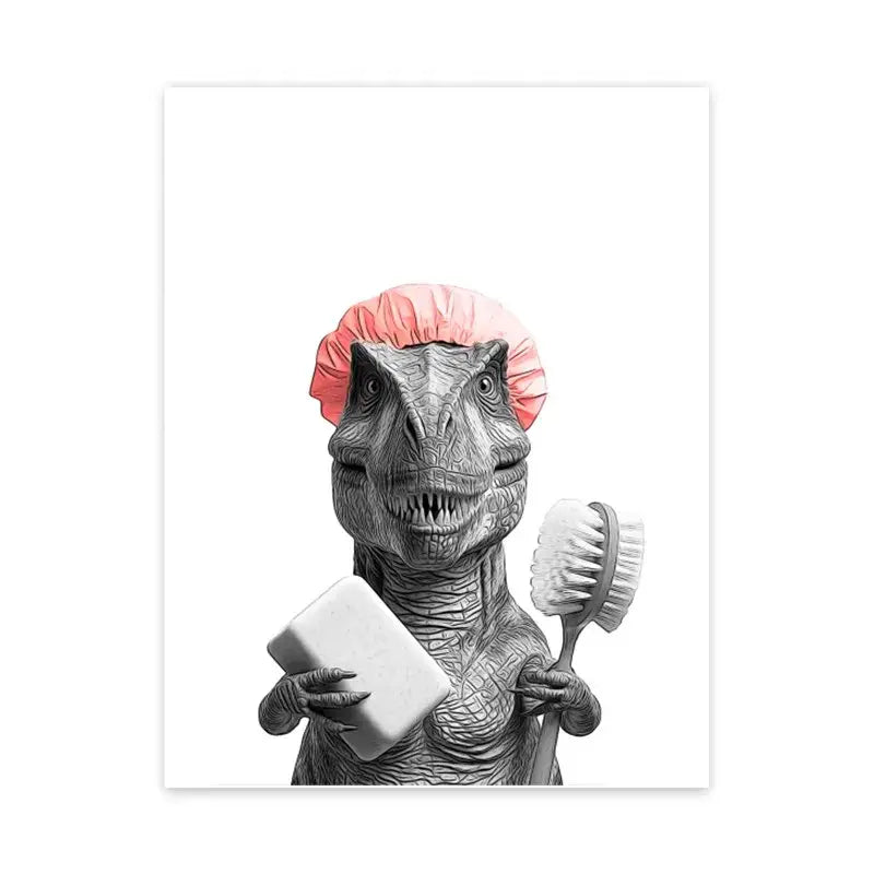 DecorBites™ Funny Animal Bathroom Wall Art Canvas