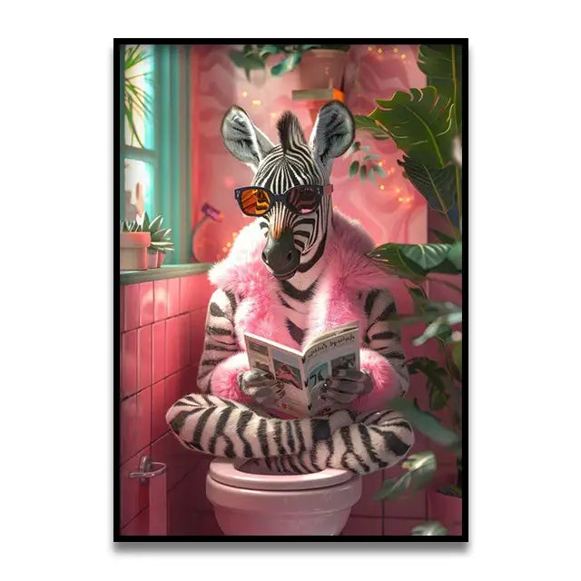 DecorBites™ Funny Bathroom Cat Canvas Wall Art