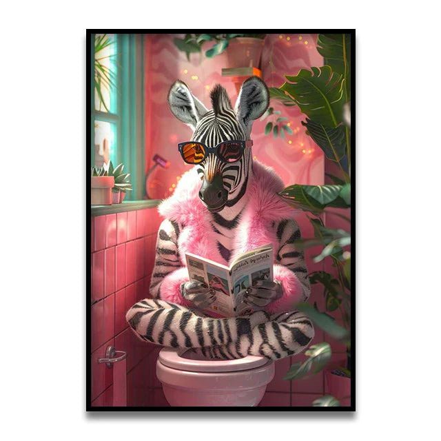 DecorBites™ Funny Cat Bathroom Wall Art