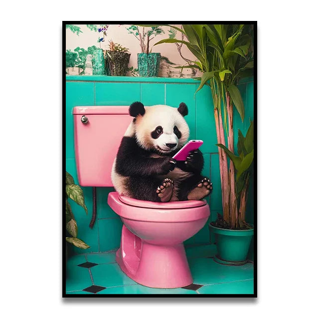 DecorBites™ Funny Cat Bathroom Wall Art Poster