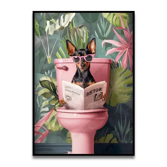 DecorBites™ Funny Cat Bathroom Wall Art Poster