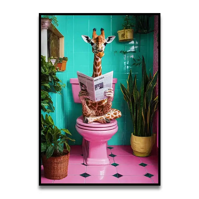 DecorBites™ Funny Cat Bathroom Wall Art Poster