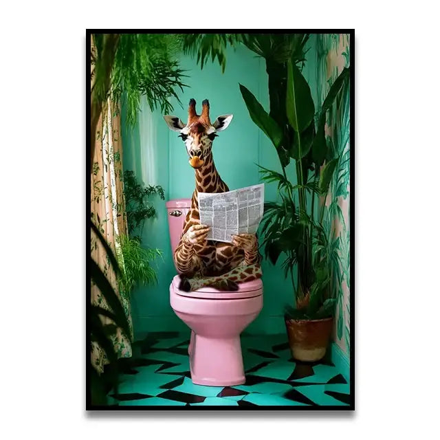 DecorBites™ Funny Cat Bathroom Wall Art