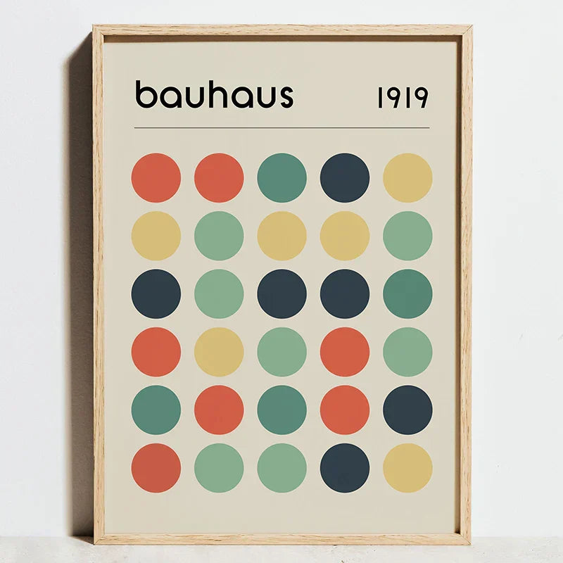 DecorBites™ Geometric Bauhaus Abstract Canvas Wall Art