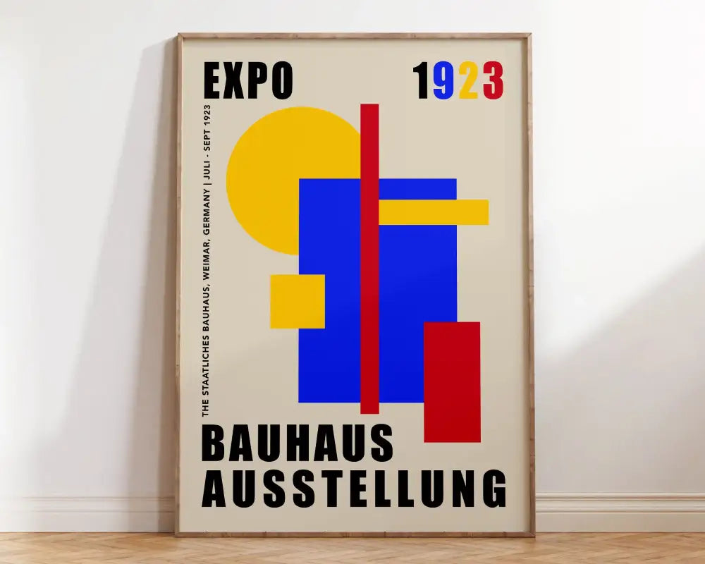 Geometric bauhaus canvas poster – living room wall art