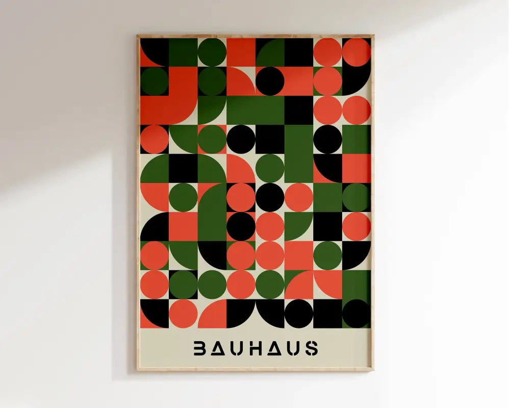 Geometric bauhaus canvas poster – living room wall art