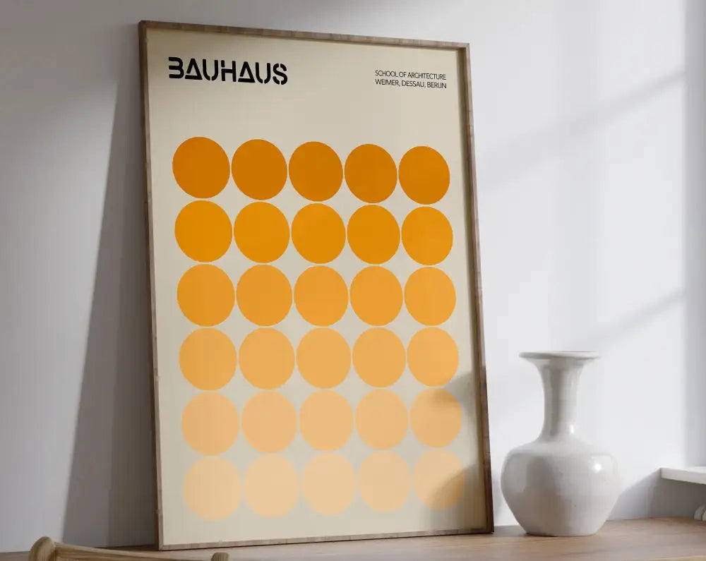 Bauhaus purple & green geometric canvas poster living room decor
