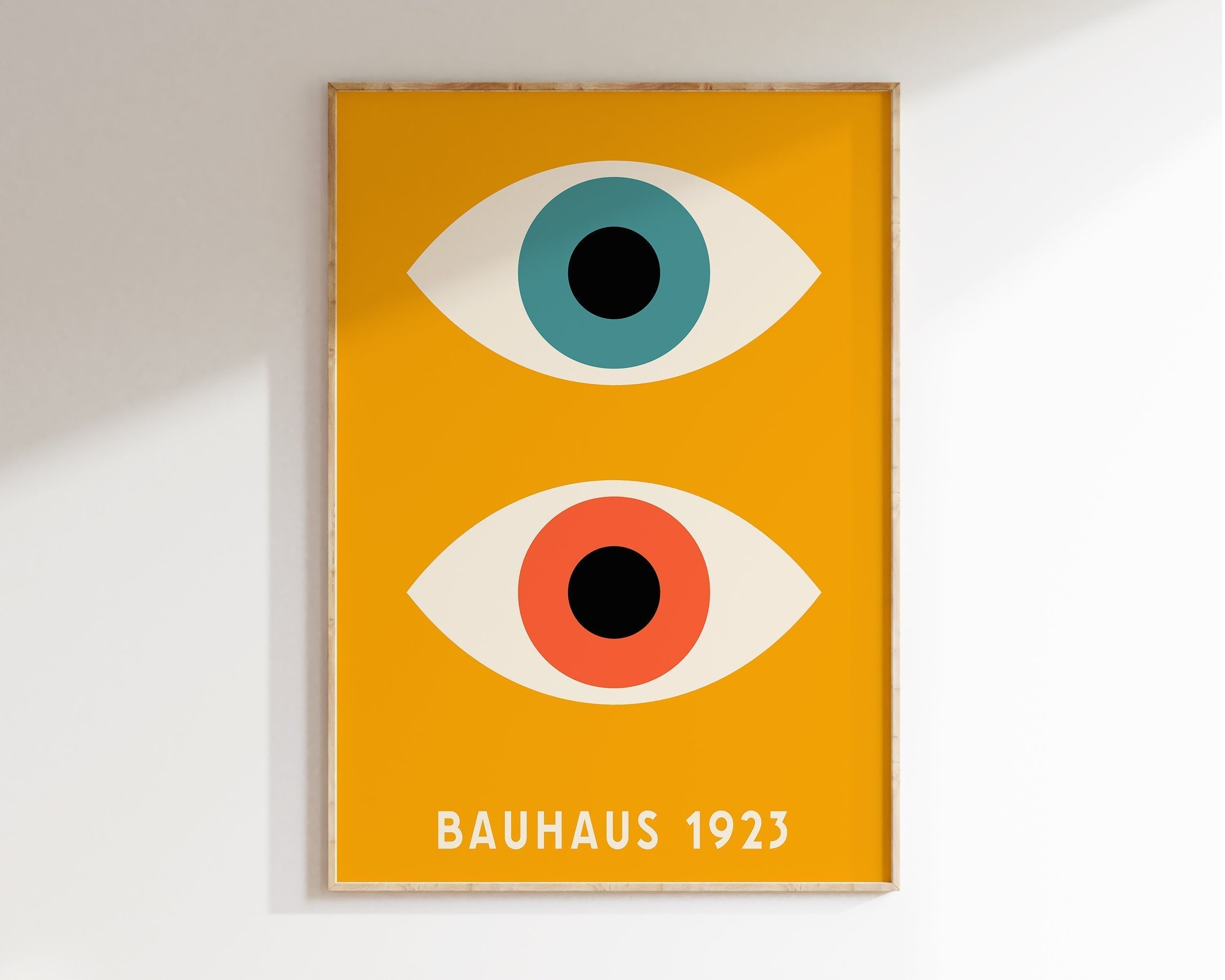 Bauhaus purple & green geometric canvas poster living room decor