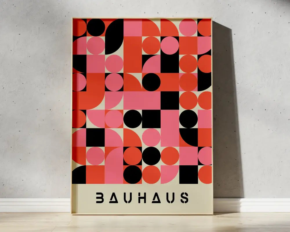 Bauhaus purple & green geometric canvas poster living room decor