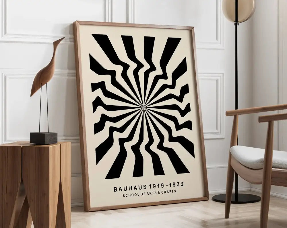 Bauhaus purple & green geometric canvas poster living room decor